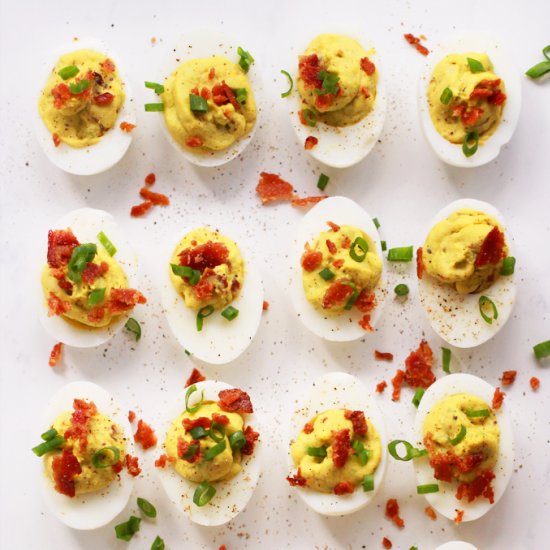 Avocado & Bacon Deviled Eggs