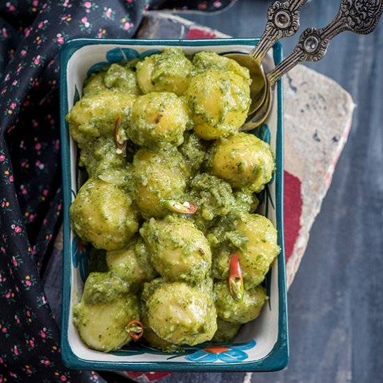 Potatoes with Coriander Pesto