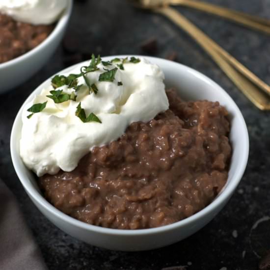 Leftover Chocolate Rice Pudding