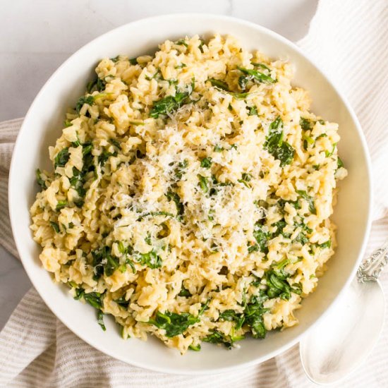 Brown Rice with Spinach + Parmesan