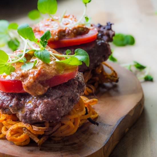 Paleo Sliders with Curly Fry Bun