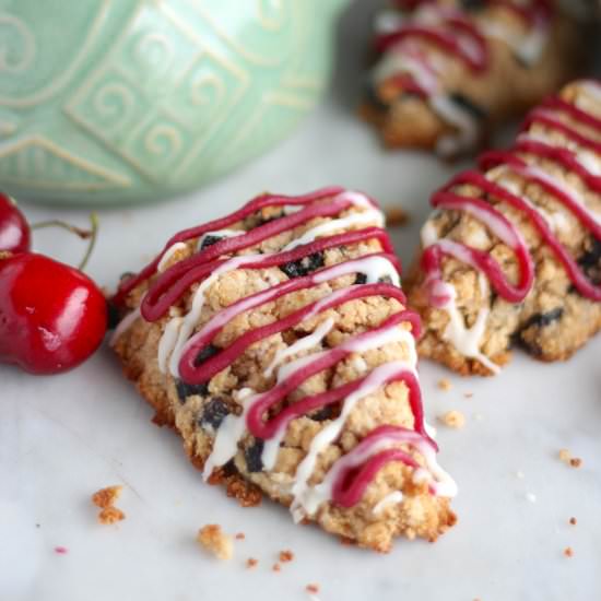 Paleo Frosted Cherry Scones