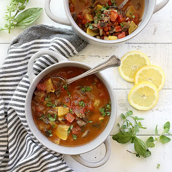 Mushroom and Squash Vegetable Soup