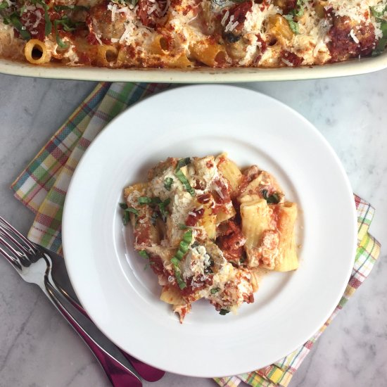 Baked Rigatoni with Meatballs