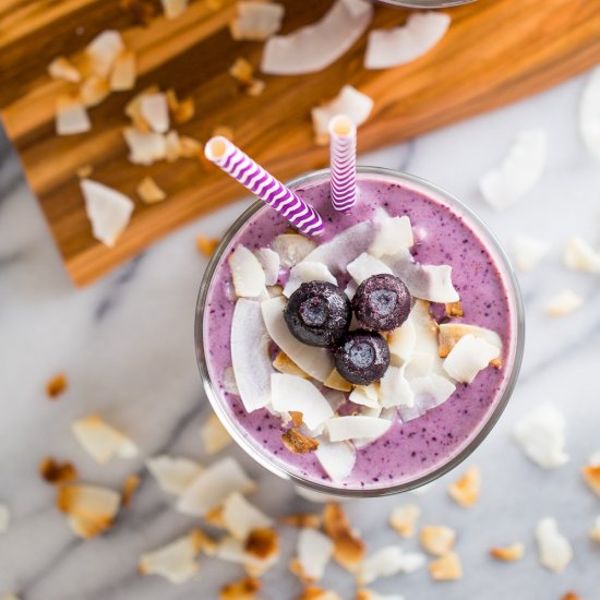 Blueberry Banana Coconut Smoothie