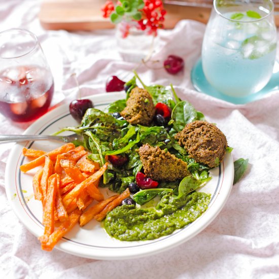 Baked Lentil Falafel