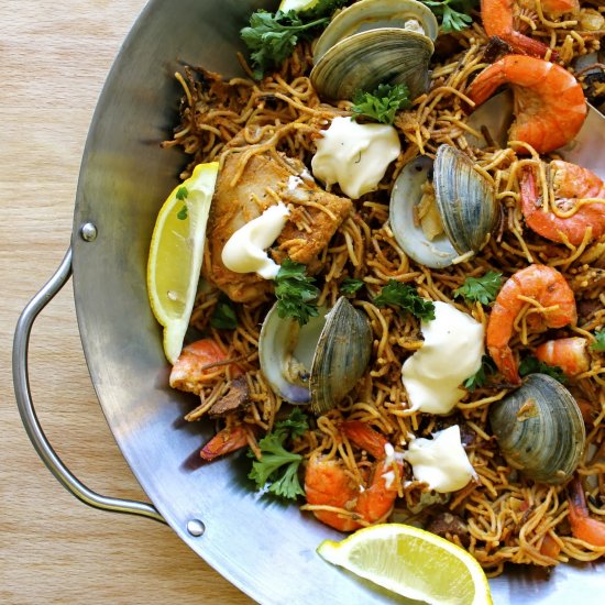 Chicken, Chorizo & Seafood Fideo