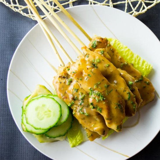 Chicken Satay with Peanut Sauce