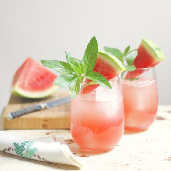 Moonshine Melon Mint Cocktail