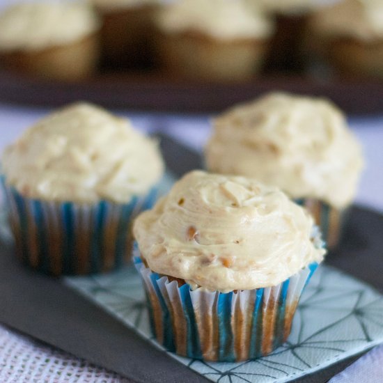 GF Banana Peanut Butter Cupcakes