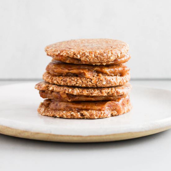 salted caramel cookie sandwiches