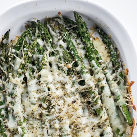 Cheesy Asparagus (Low Carb, GF)