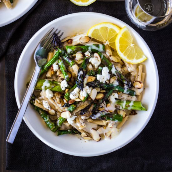 Creamy Lemon Pasta with Asparagus