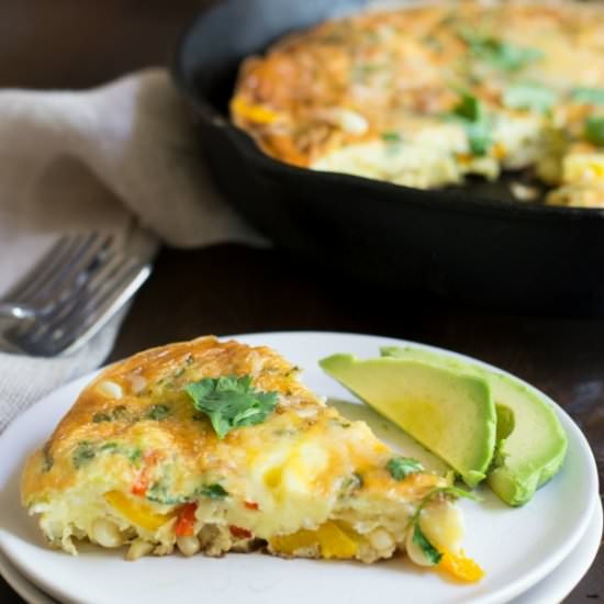 Easy Pepper and Corn Frittata