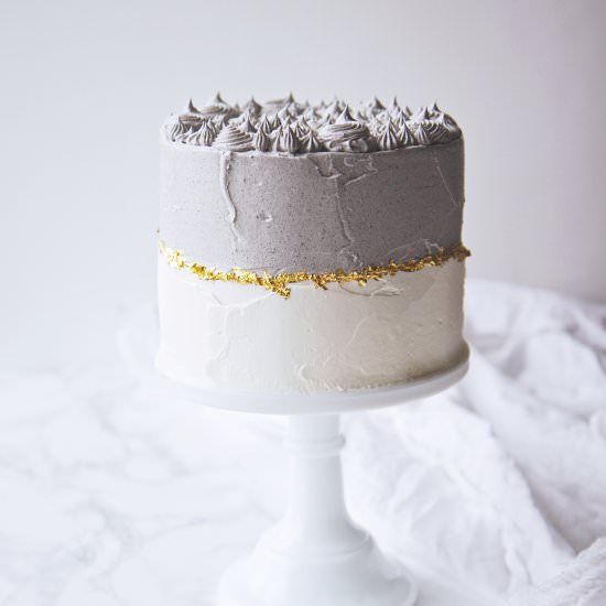 Black Sesame and Matcha Cake