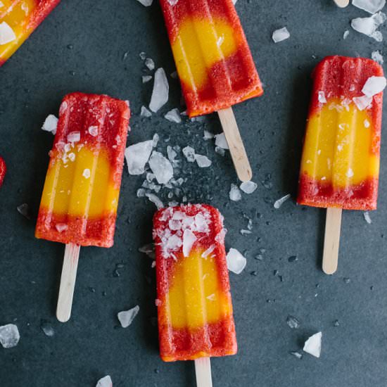 Mango Strawberry Popsicles