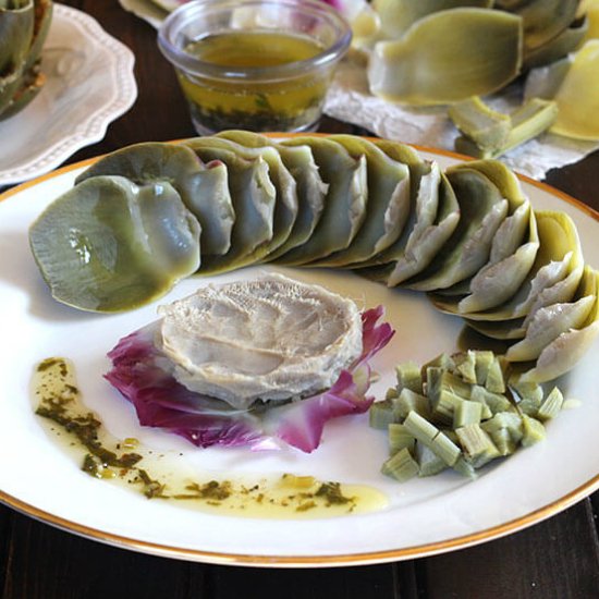 Artichoke With Garlic Butter Dip