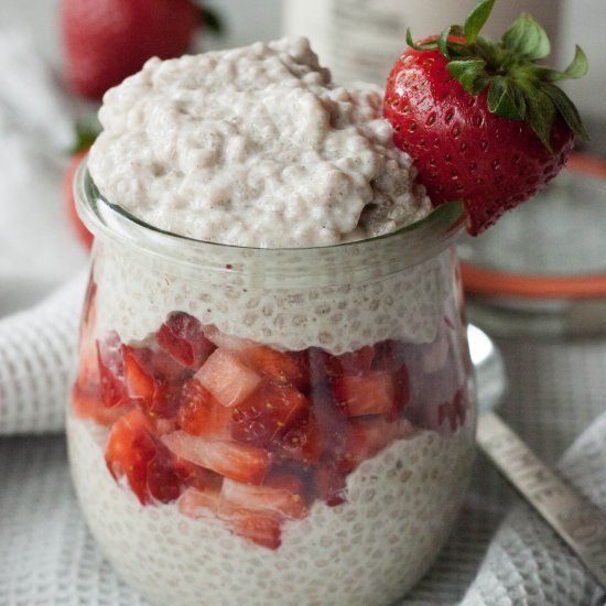 Strawberries and Cream Chia Pudding