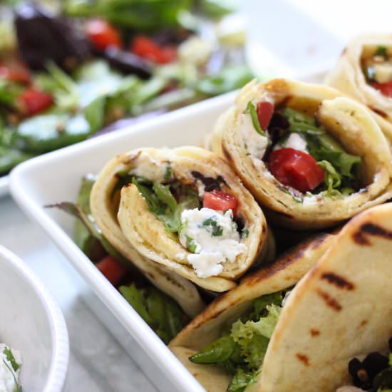 Grilled Naan Salad Wraps