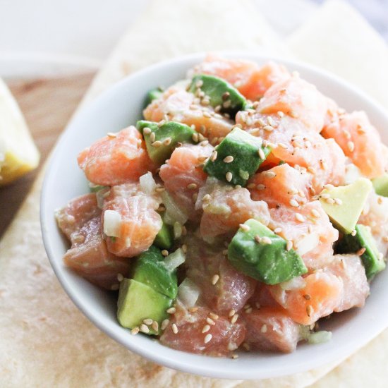 Salmon Ceviche with Avocado Rose