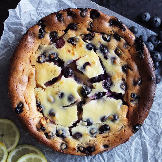 Baked Lemon & Blueberry Cheesecake