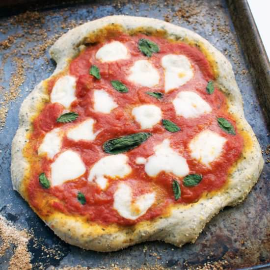 Garlic Herb Crust Margherita Pizza