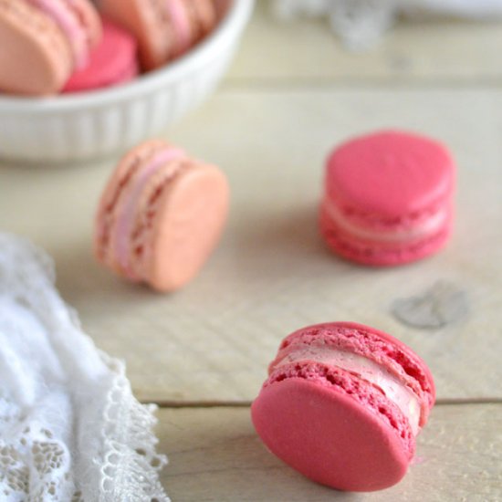 Raspberry Macarons