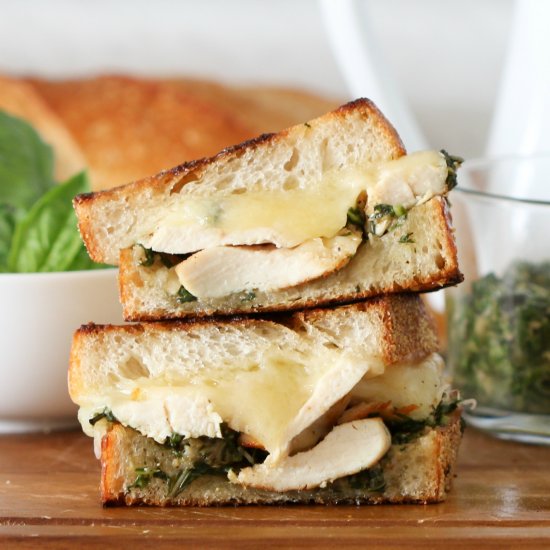 Pesto Chicken Grilled Cheese