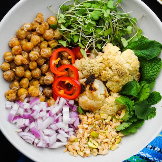 Crispy Chickpea Chaat Bowl