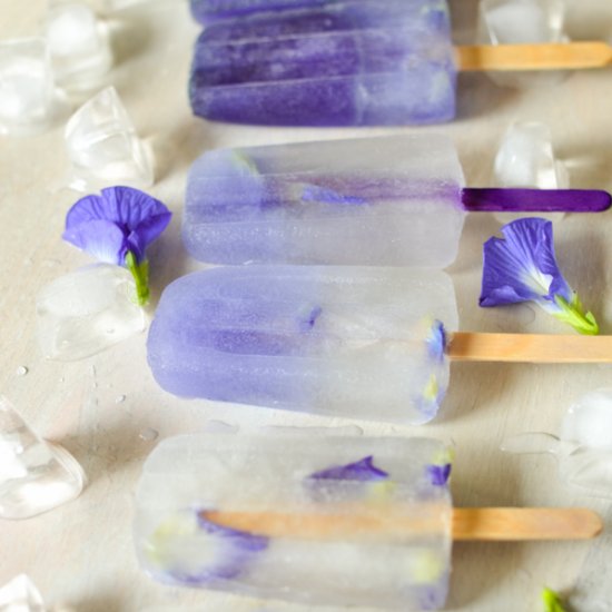 Blue Ombre Edible Flower Popsicles