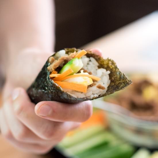 Canned Tuna Sushi Hand Rolls