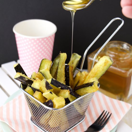 Eggplant fries with honey