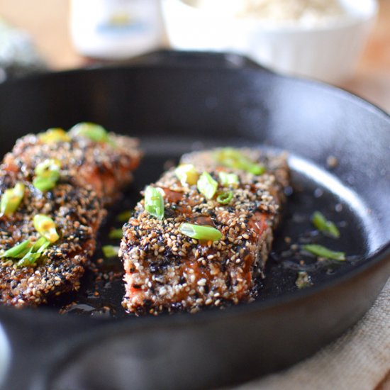 Teriyaki Sesame Crusted Salmon