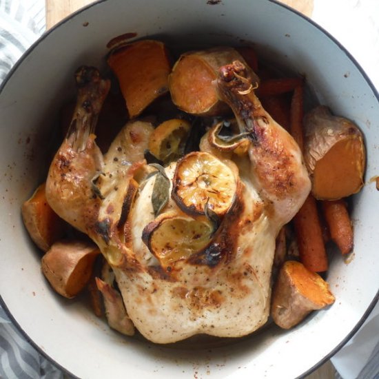 Roast Chicken with Sweet Potatoes