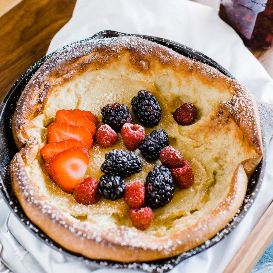 Dutch Baby With Mixed Berry Compote