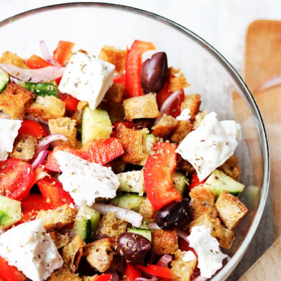 Greek Panzanella Salad