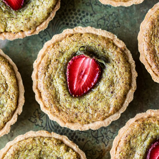 Pistachio frangipane tarts