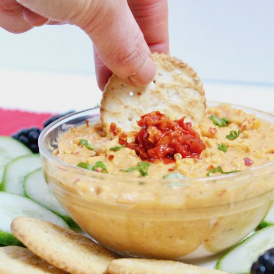 Zesty Hummus Pimento Cheese Dip