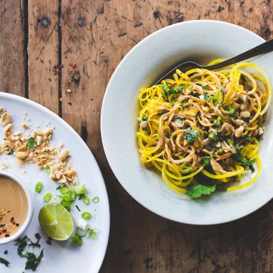 Golden Beet Noodles w/ Peanut Sauce