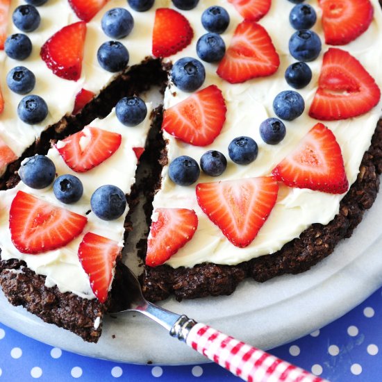 Coconut and Chocolate Fruit Pizza