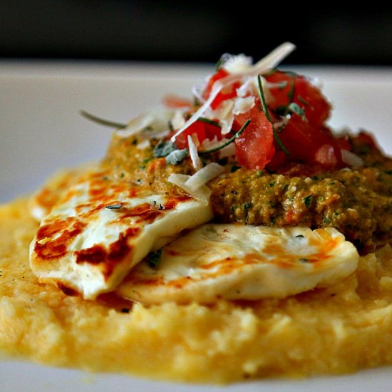 Tomato Pesto with Grilled White Cheese