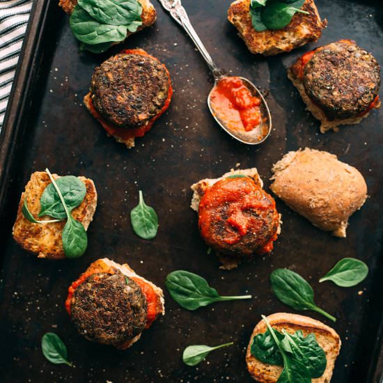 Lentil-Mushroom Meatball Sliders