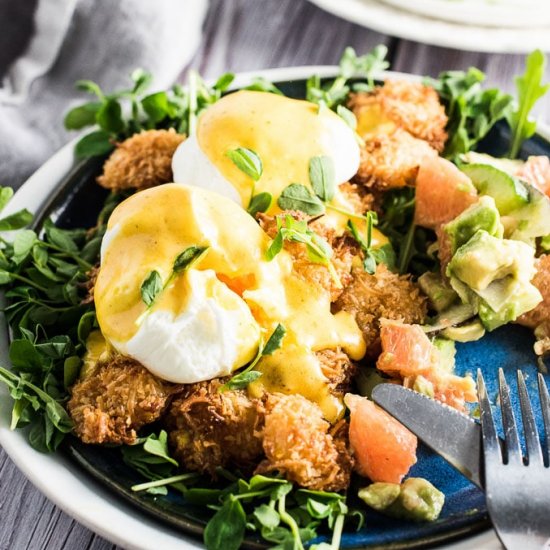 Thai Coconut Shrimp Eggs Benedict