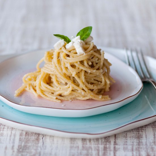 spaghetti with artichokes pesto