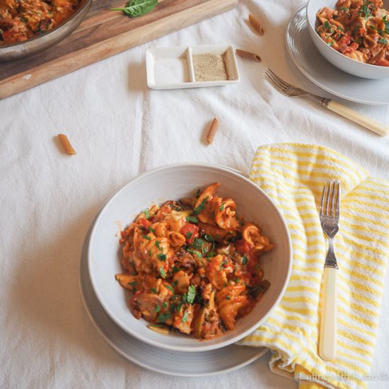 One Pan Baked Vegetable Pasta