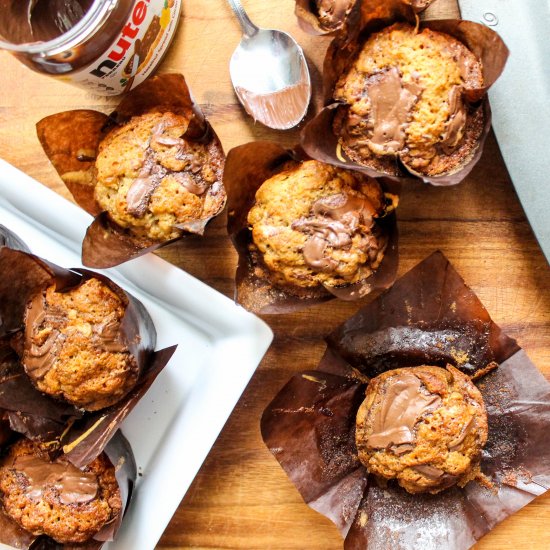 Nutella PB and Banana Muffins