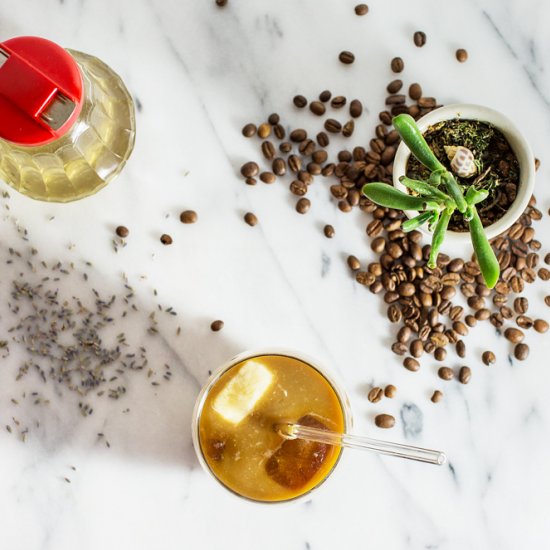 Cold Brew Coffee and Lavender Syrup