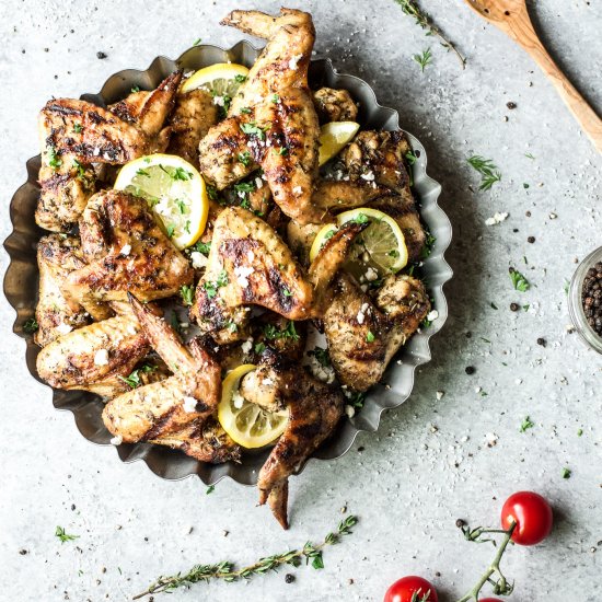 Greek Style Grilled Chicken Wings