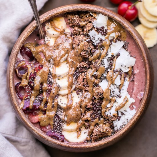 Banana Cherry Smoothie Bowl