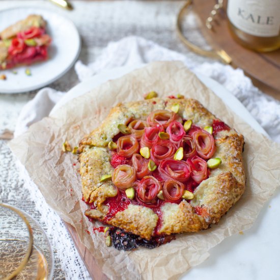 RHUBARB ROSE STRAWBERRY GALETTES